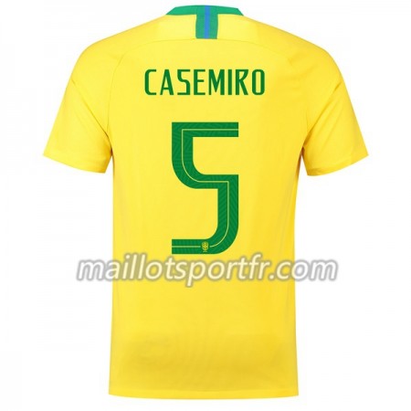 Maillot de Foot Brésil Casemiro 5 Domicile Coupe du monde 2018 Maillot de Foot Brésil Casemiro 5 Domicile Coupe du monde 2018
